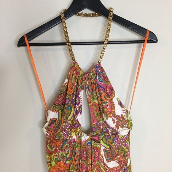 Milly of New York Sz S gold halter neck dress - Picture 1 of 4